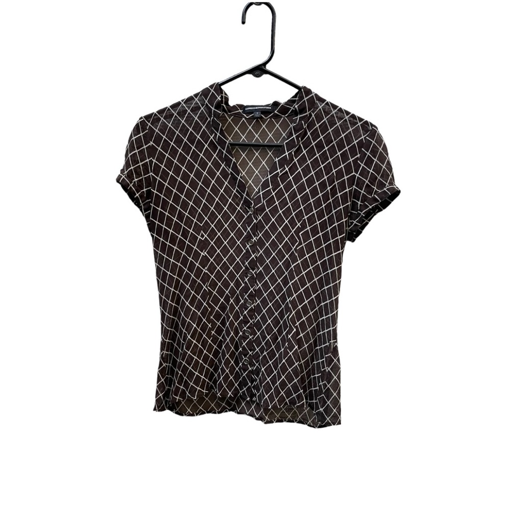 Black and White Checkered Women's Top